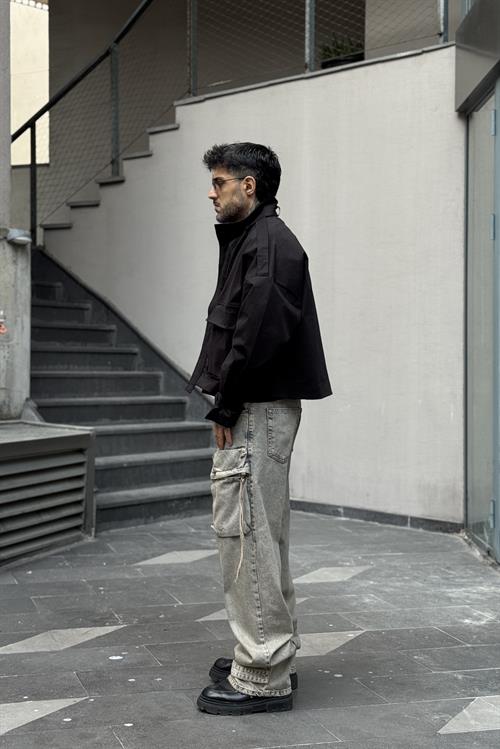 Siyah Preminium Crop Oversize Ceket