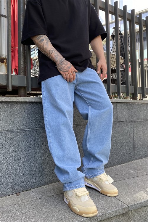 Sky blue baggy jean