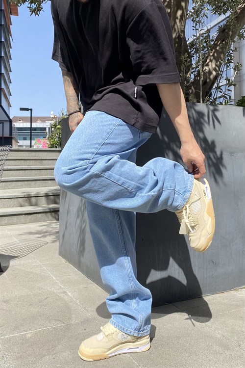 Sky blue baggy jean
