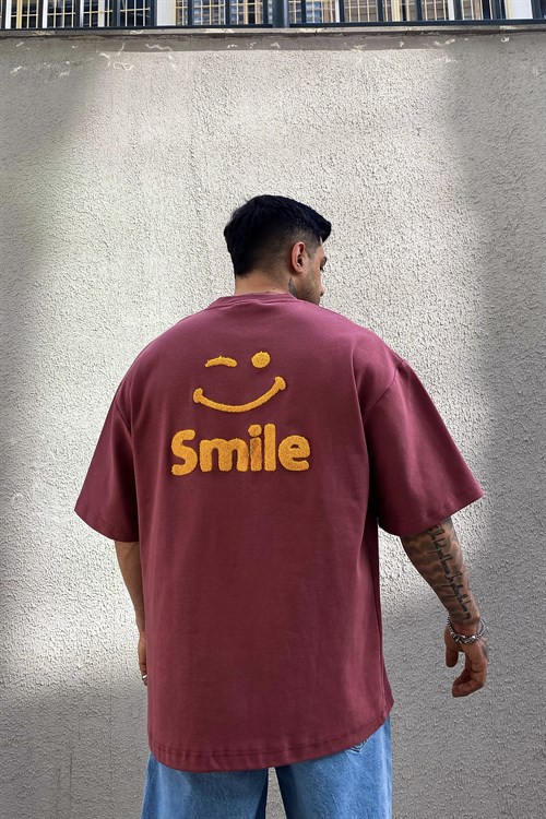Smile oversize 2 iplik t-shirt