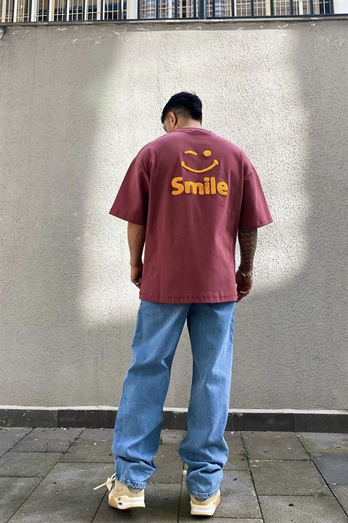 Smile oversize 2 iplik t-shirt