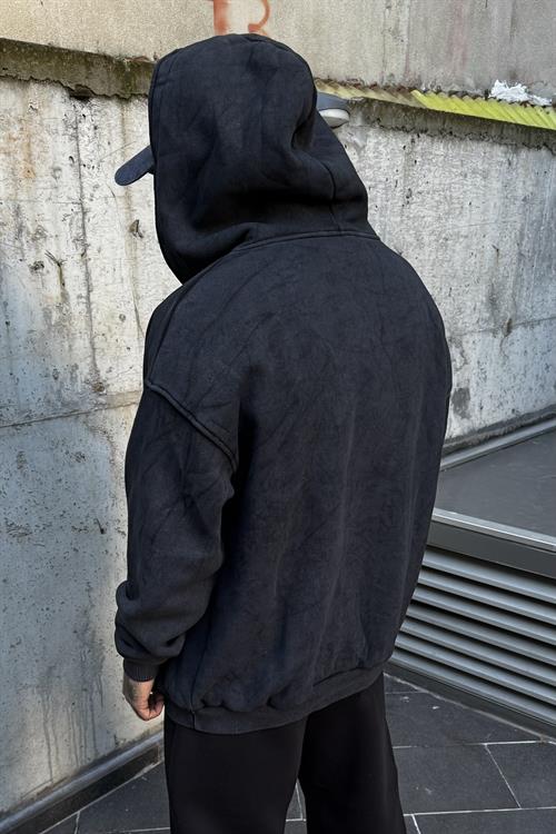 Star wash oversize zip hoodie