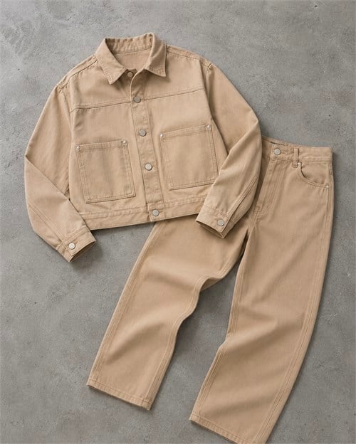 Stone Beige Boxy Fit Takım