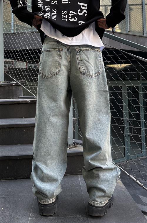 Stone gray baggy fit pantolon