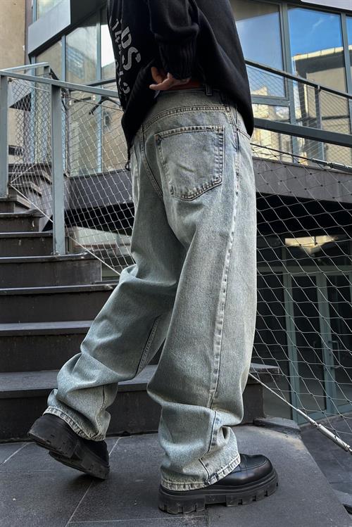 Stone gray baggy fit pantolon