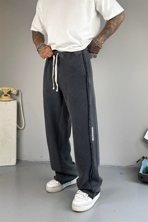 Stone Washed Siyah Pantolon