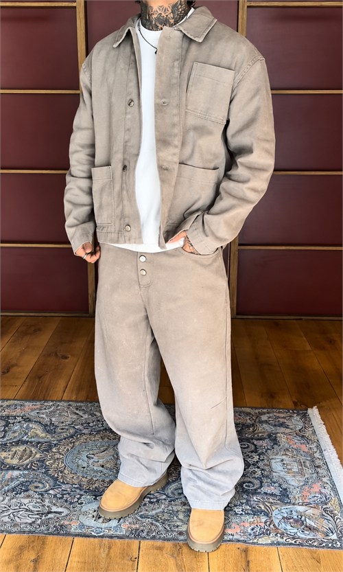 Taş Yıkamalı Denim Takım