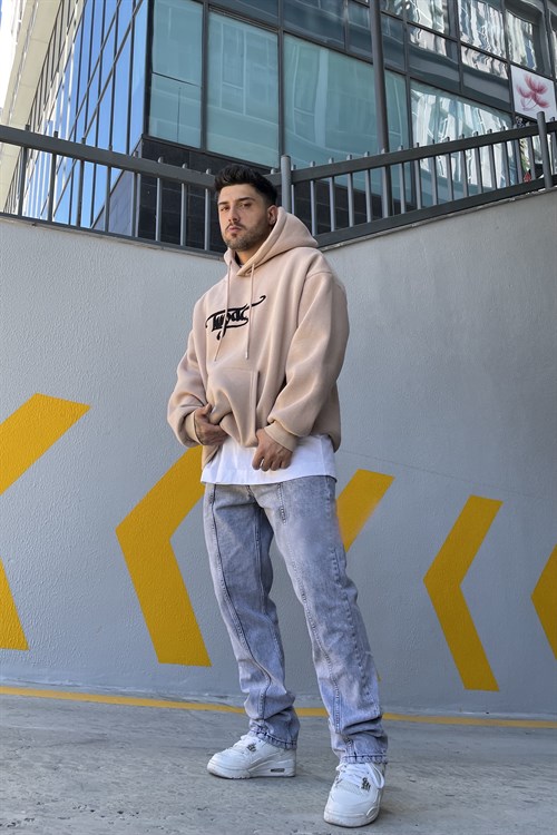 Tupac oversize icebeige hoodie