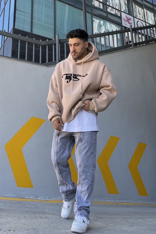 Tupac oversize icebeige hoodie