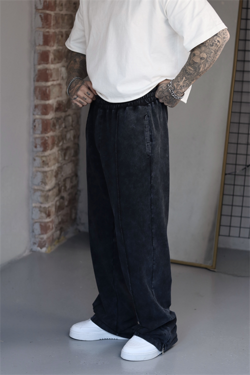 Siyah Washed Baggy Eşofman