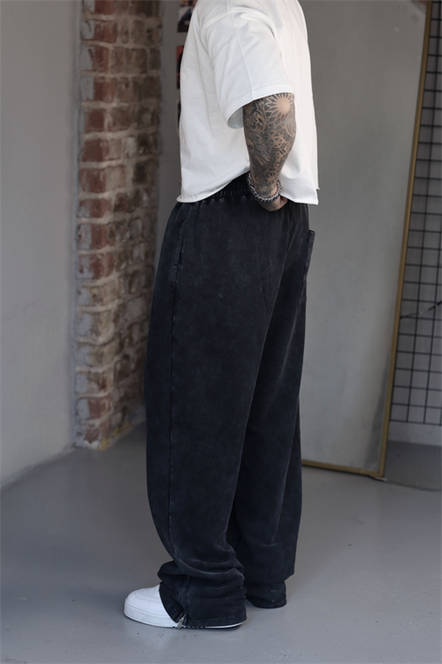 Siyah Washed Baggy Eşofman