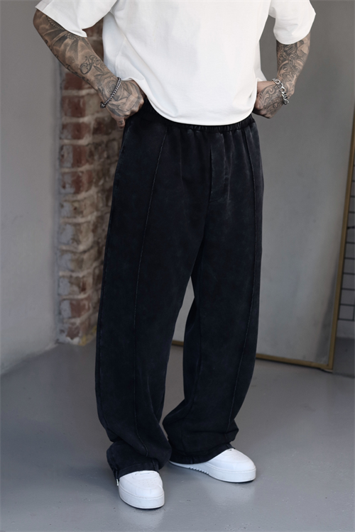 Siyah Washed Baggy Eşofman