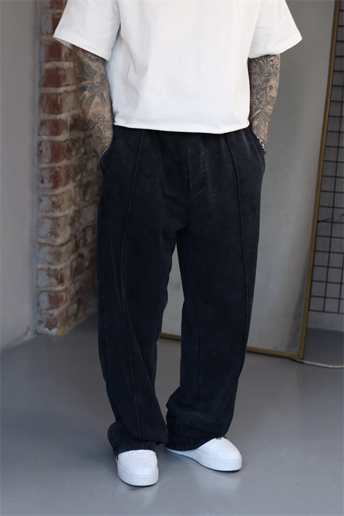 Siyah Washed Baggy Eşofman