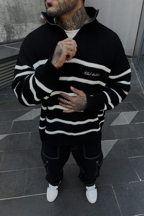 Yarım fermuar oversize kazak