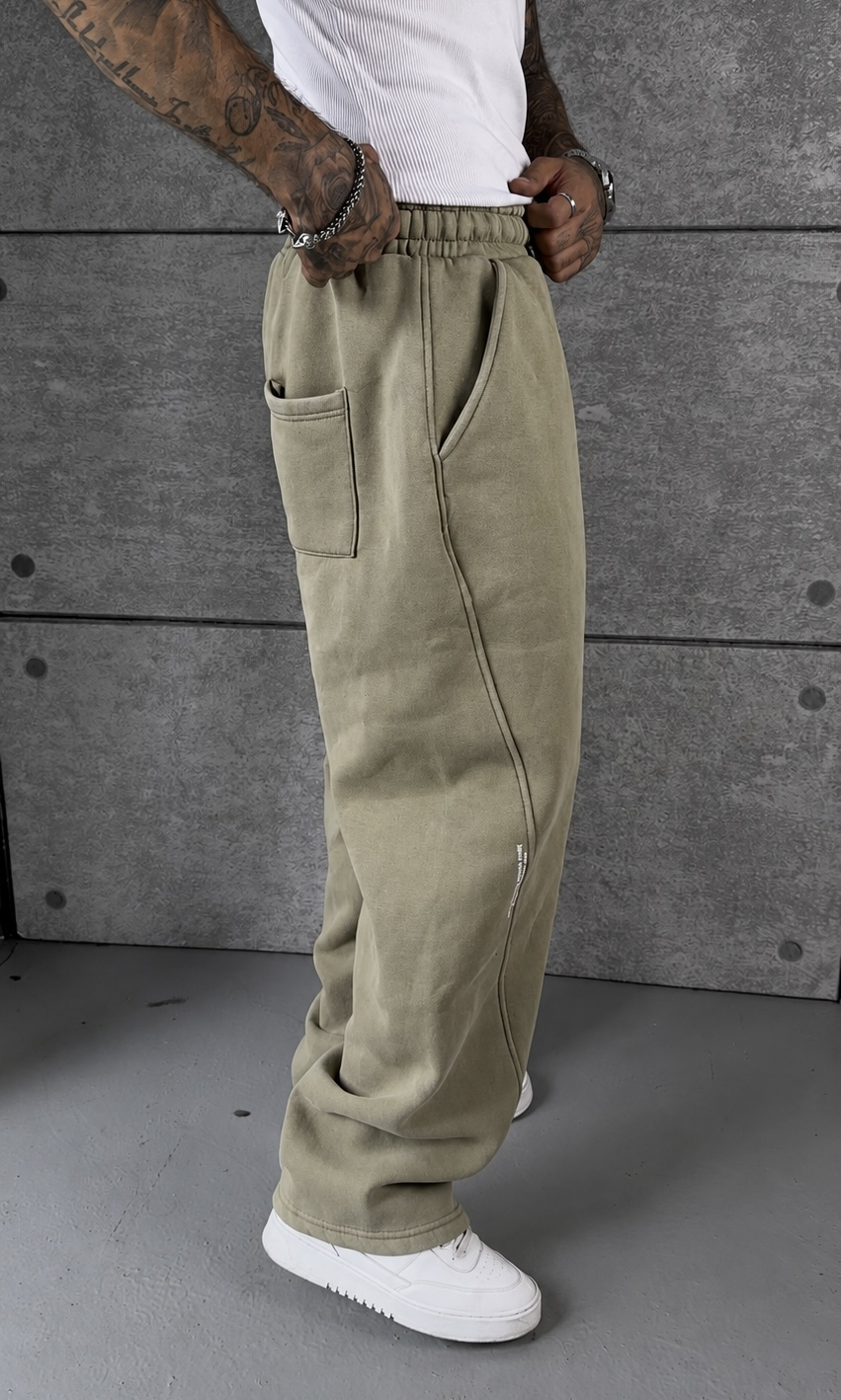 Acid Washed Green Baggy Eşofman