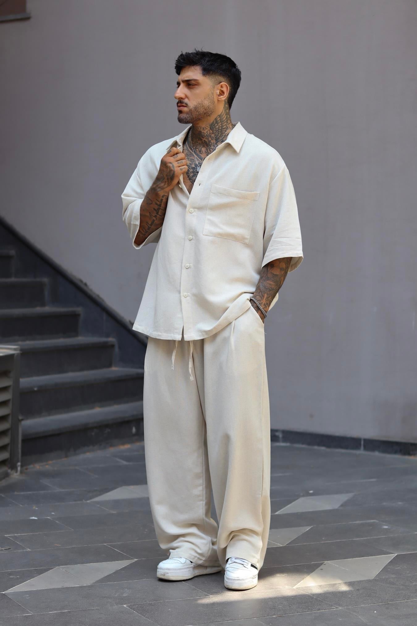 Açık Bej Oversize Takım