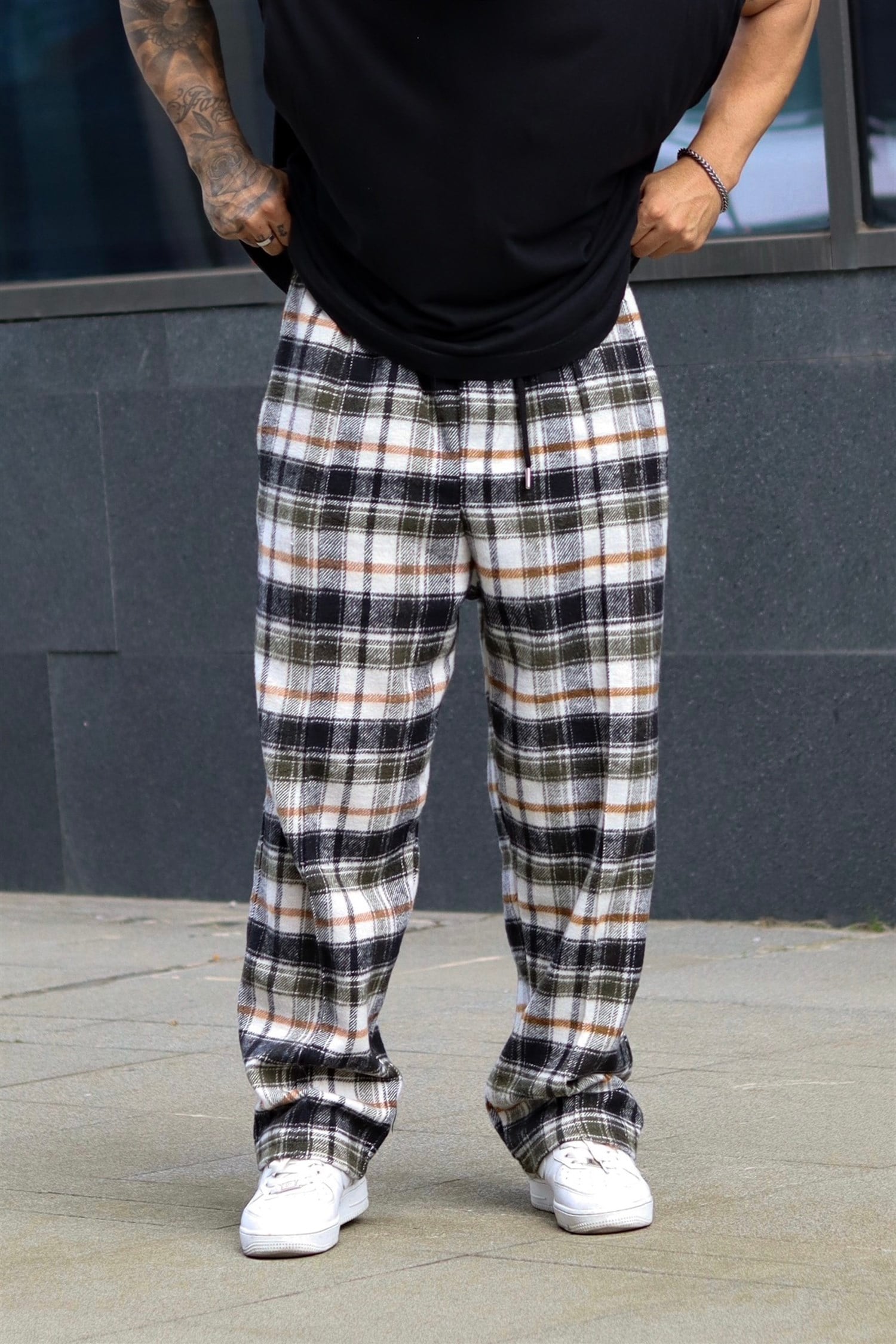 Baggy ekose pantolon