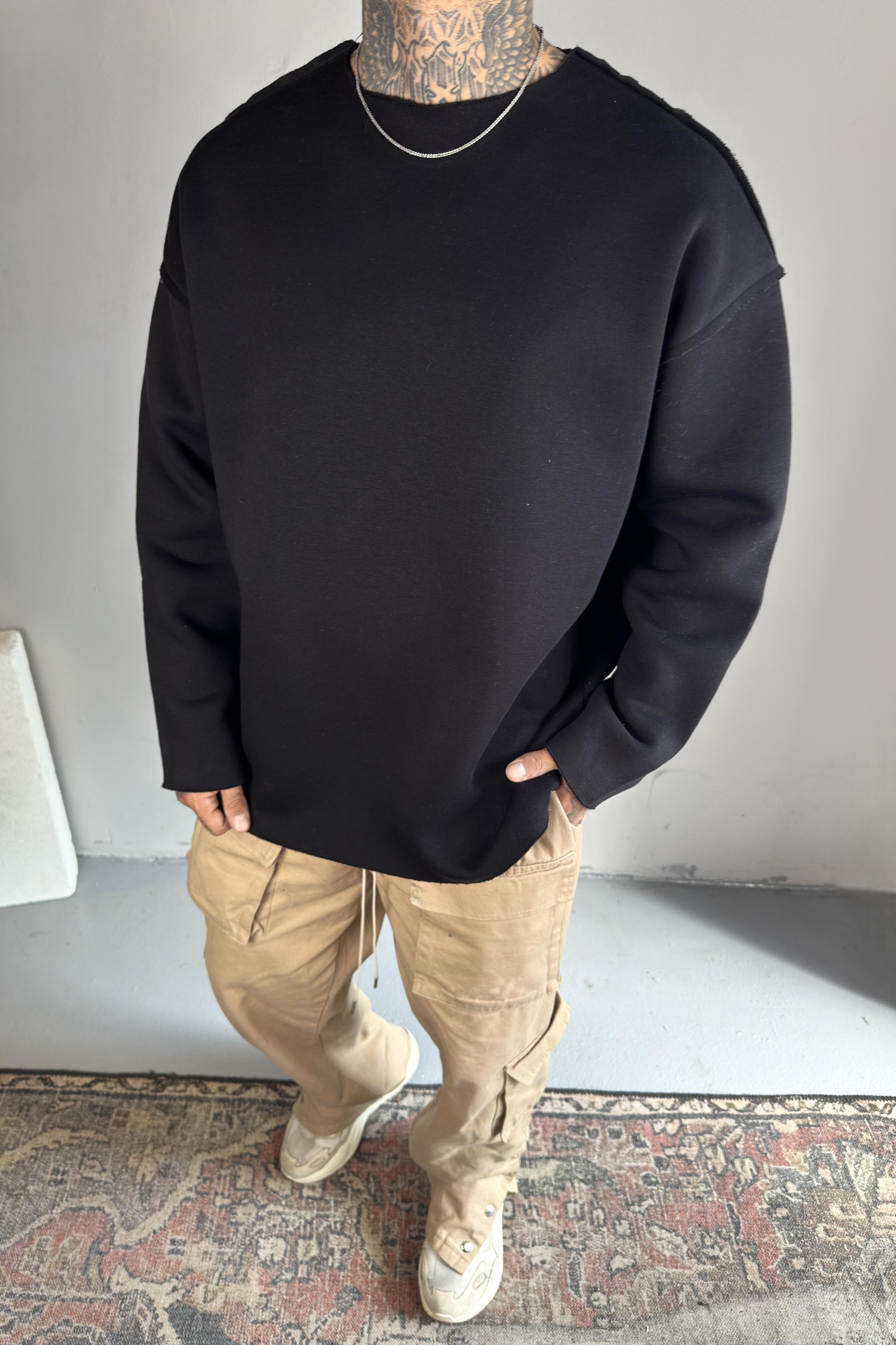 Basic Oversize 3iplik Sweatshirt