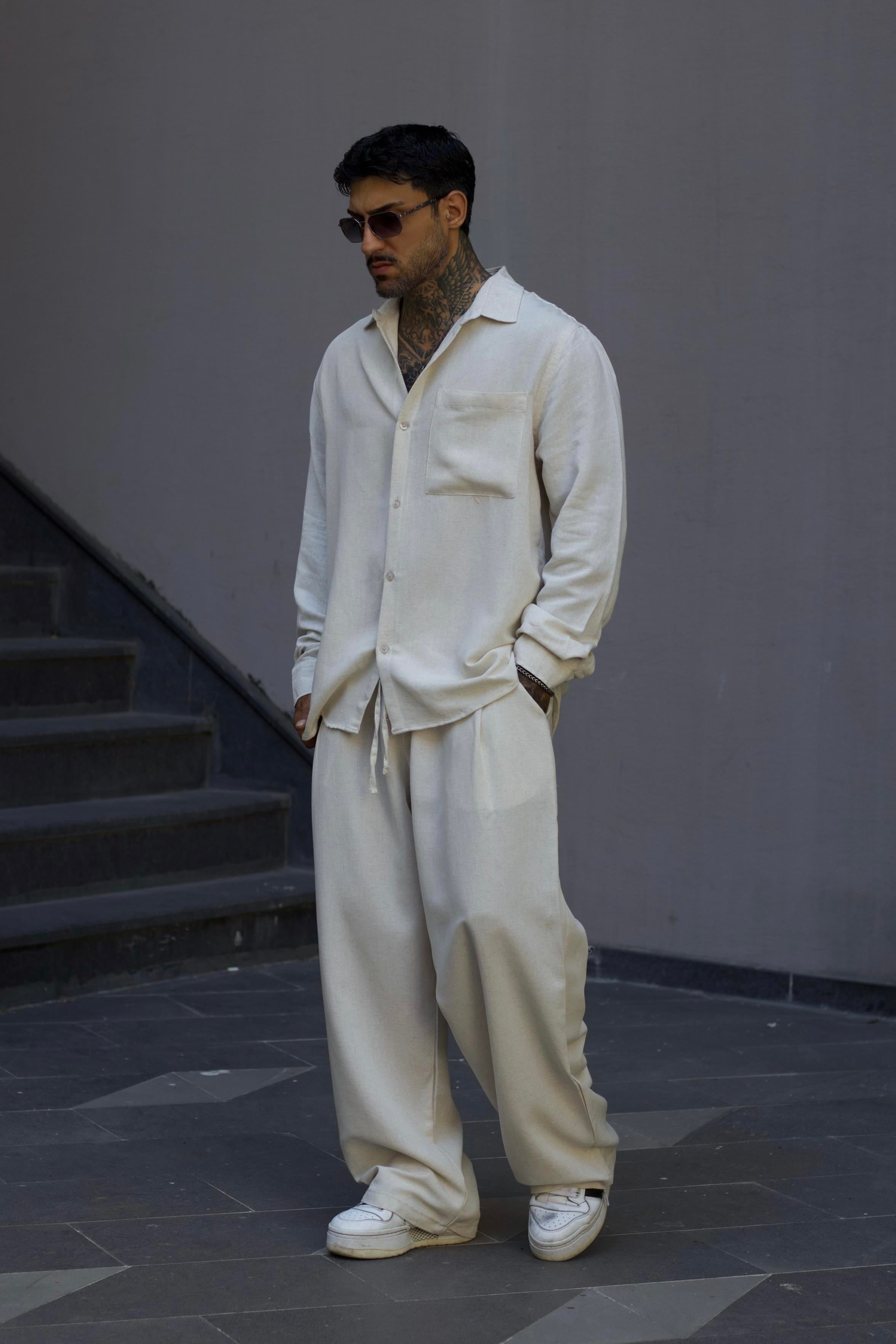 Basic Oversize Bej Takım