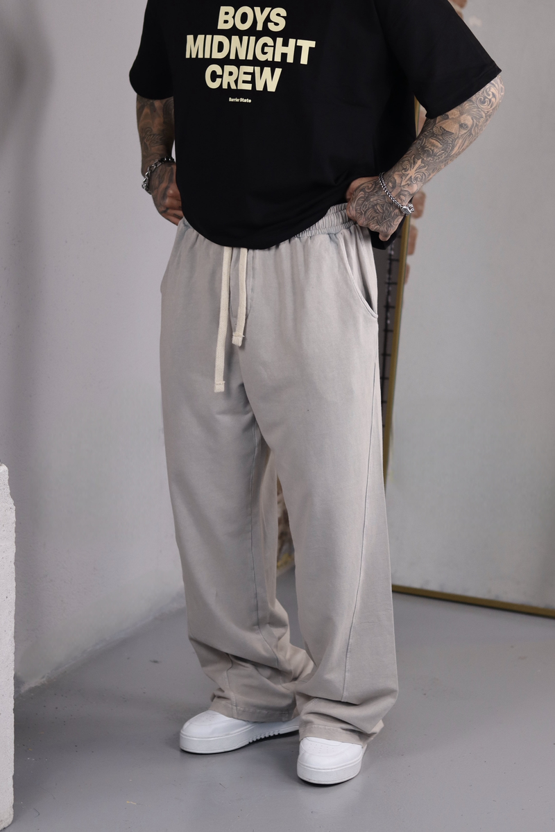 Beige Washed Baggy Eşofman