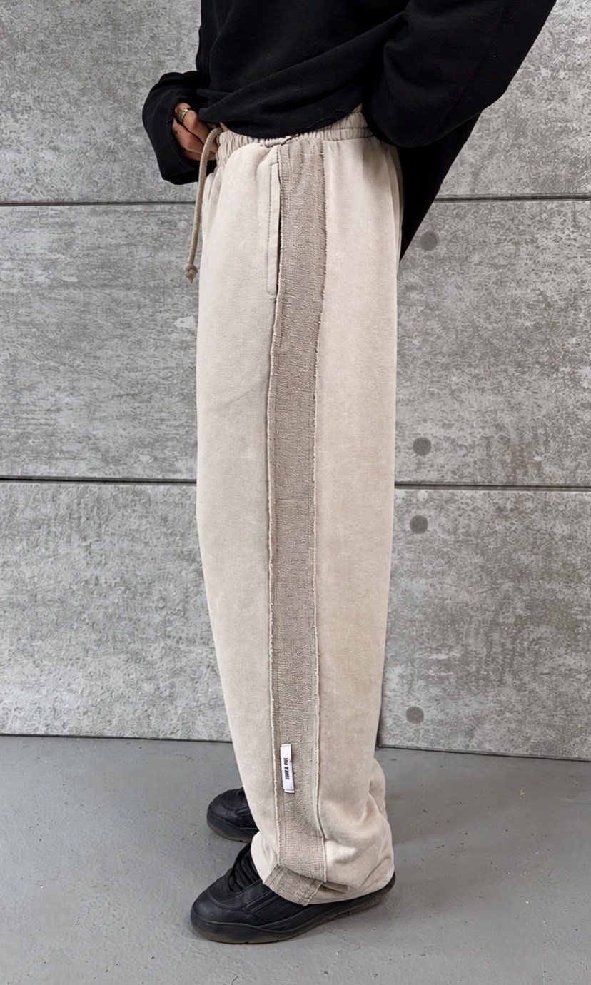 Beige Washed Baggy Eşofman