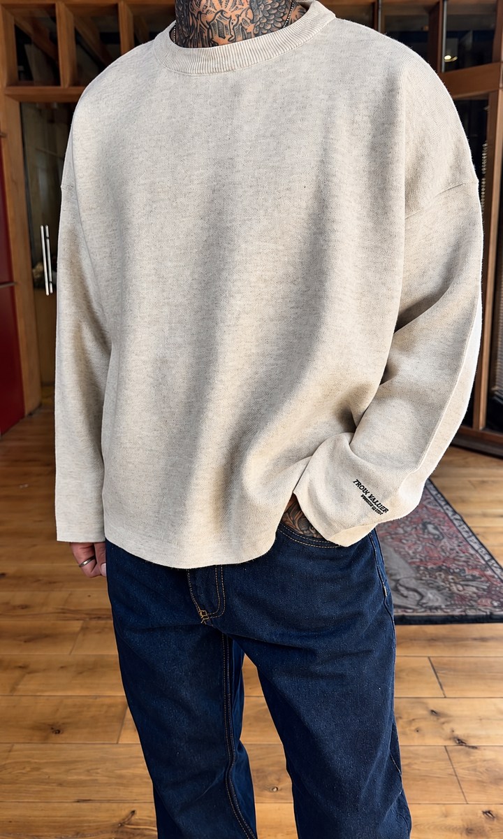 Bej Çelik Örme Oversize Triko