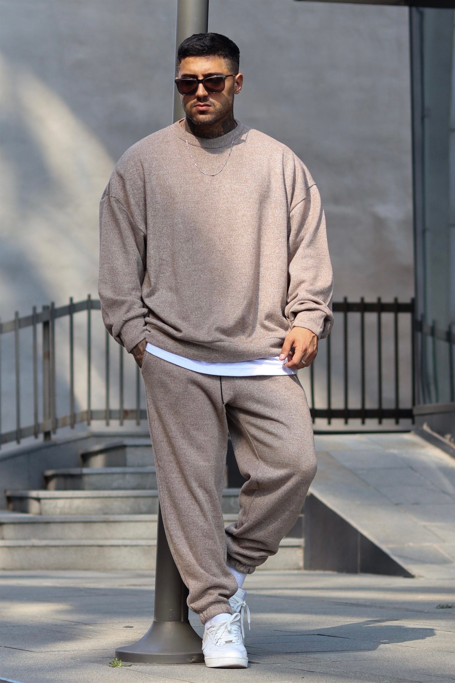 Bisklet yaka oversize takım