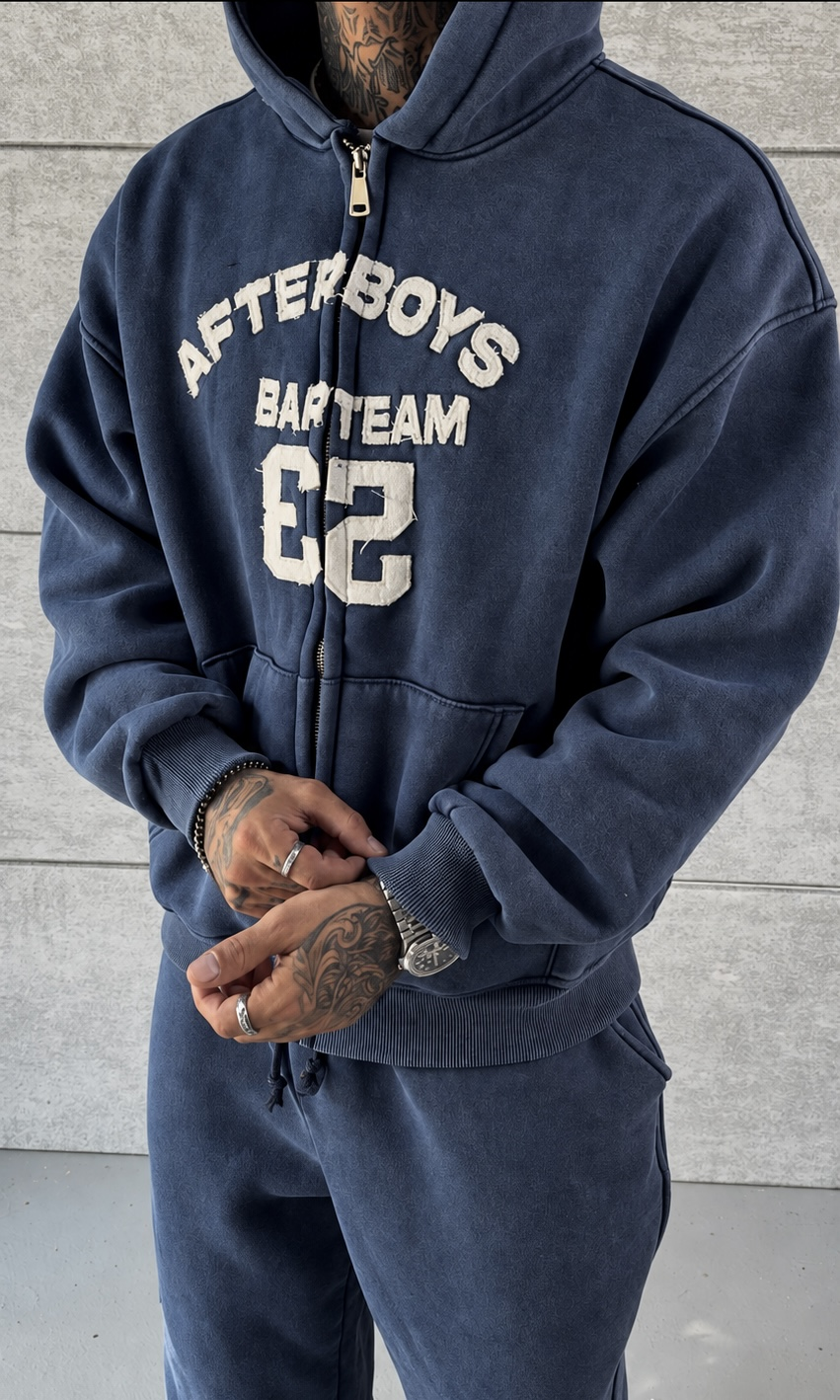 Blue Washed Oversize Hoodie