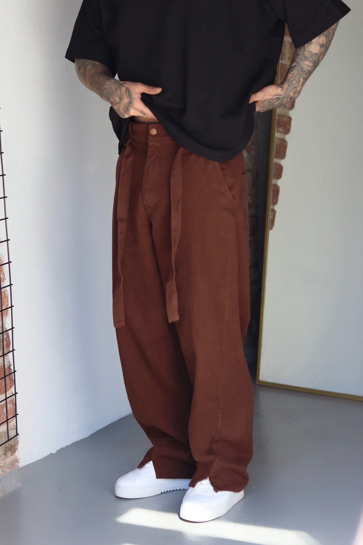 Brown Baggy Pantolon