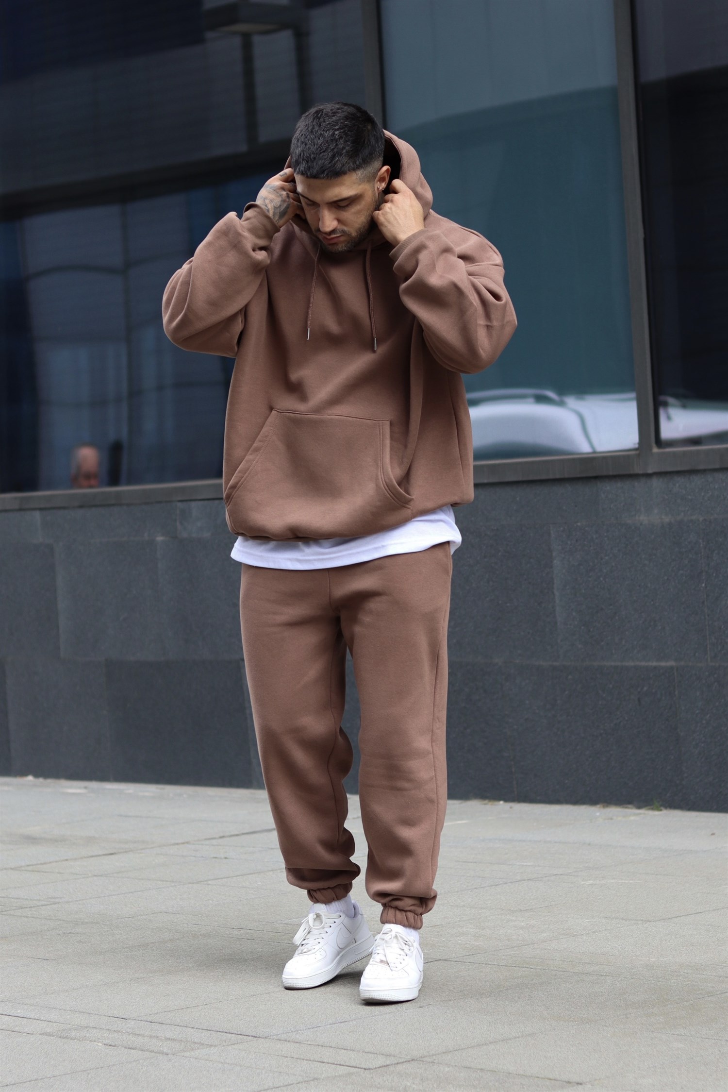 Brown oversize 3 iplik takım