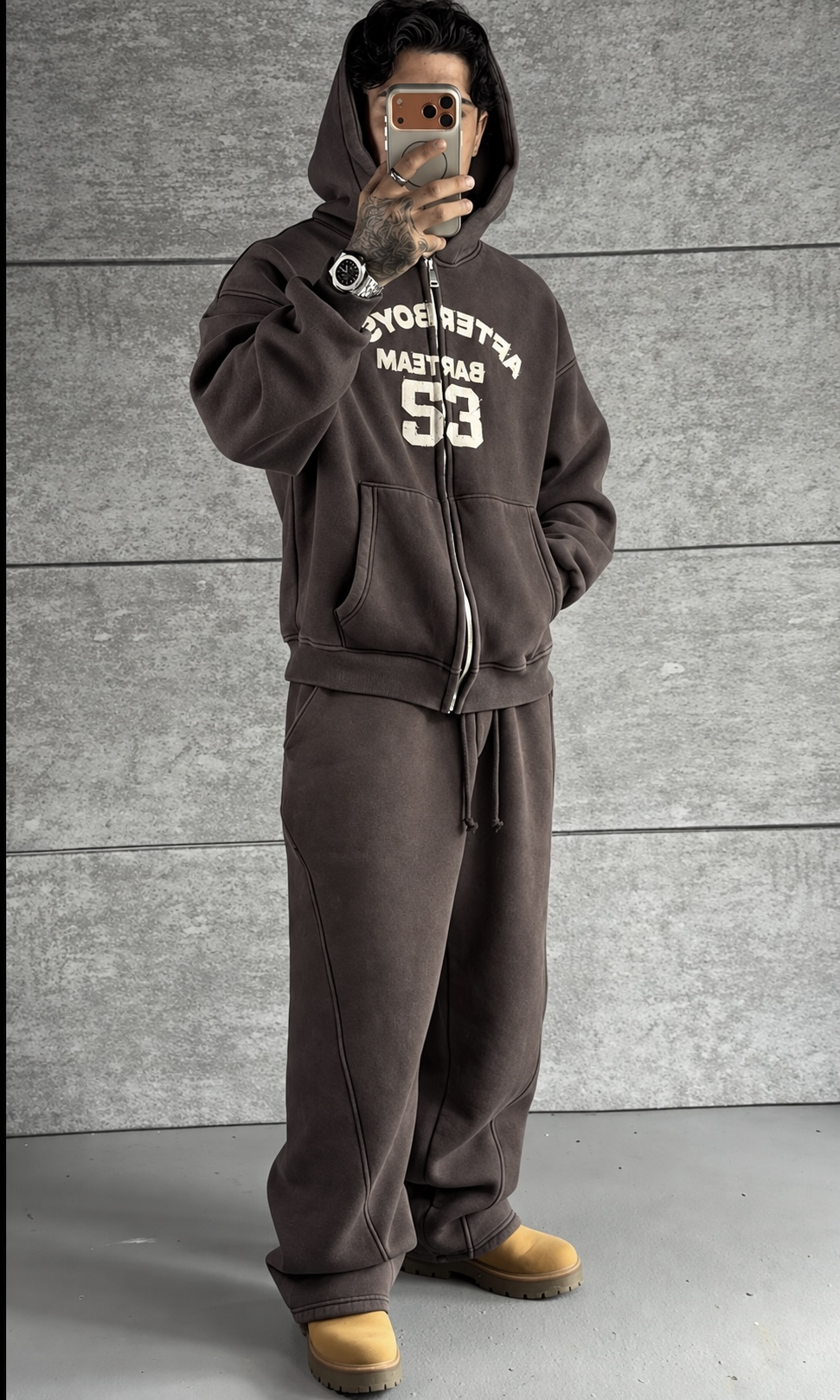 Brown Washed Oversize Takım