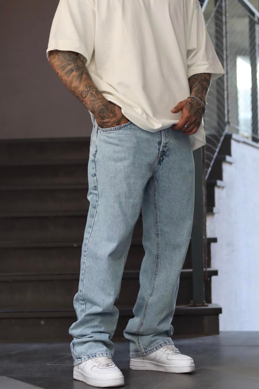 Buz mavi baggy pantolon