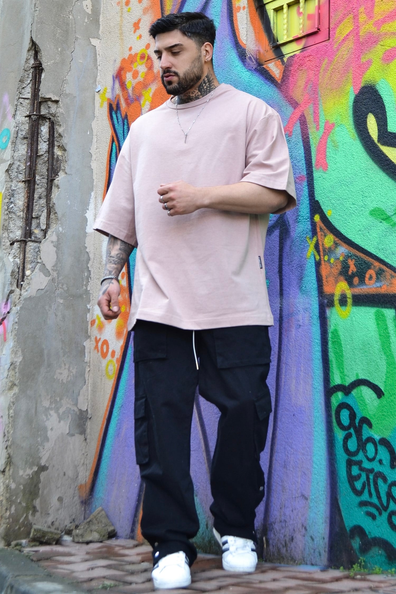 Dried rose oversize basic t-shirt