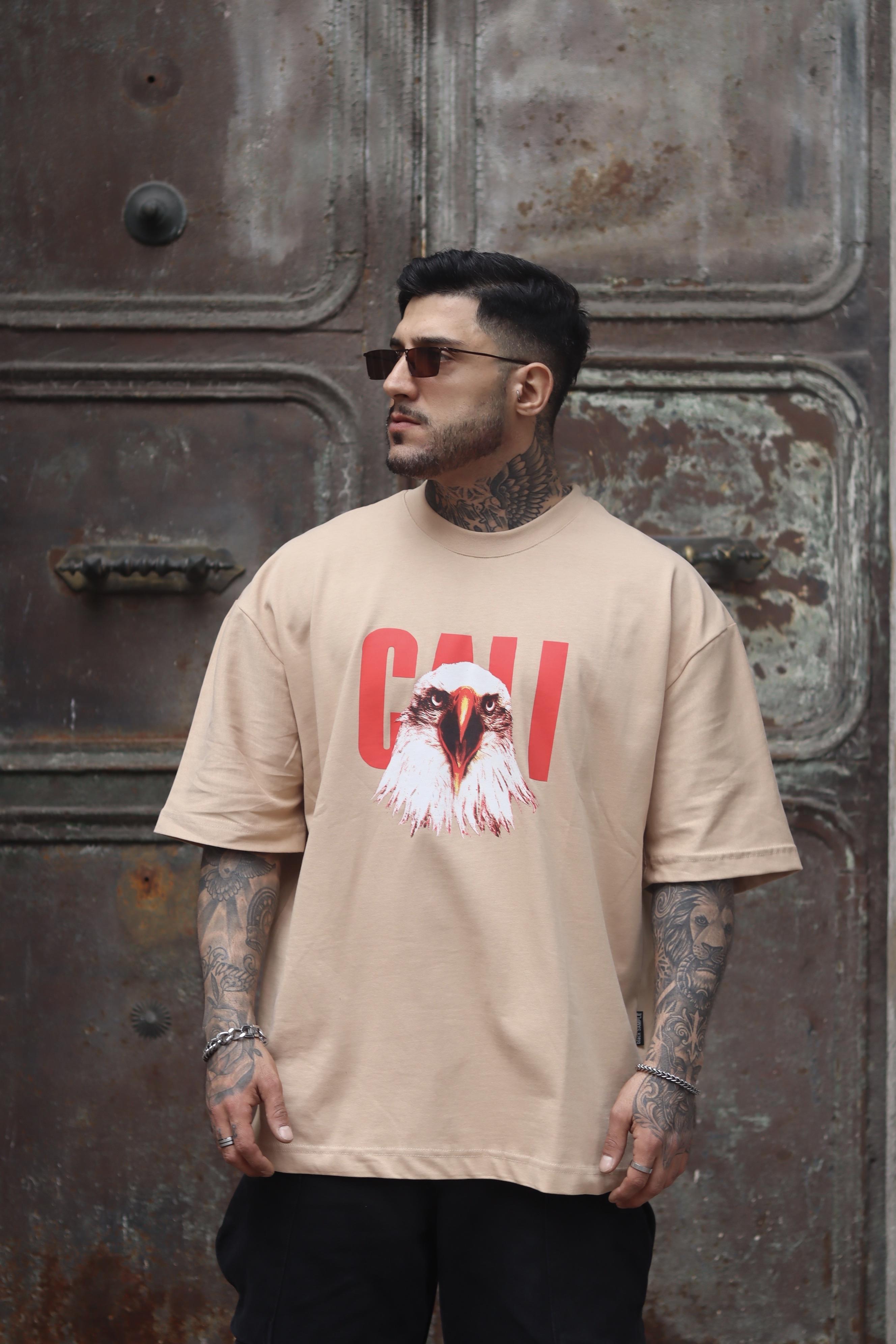 Eagle baskılı oversize tshirt