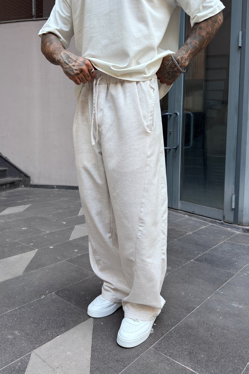Ekstra Baggy Keten Pantolon