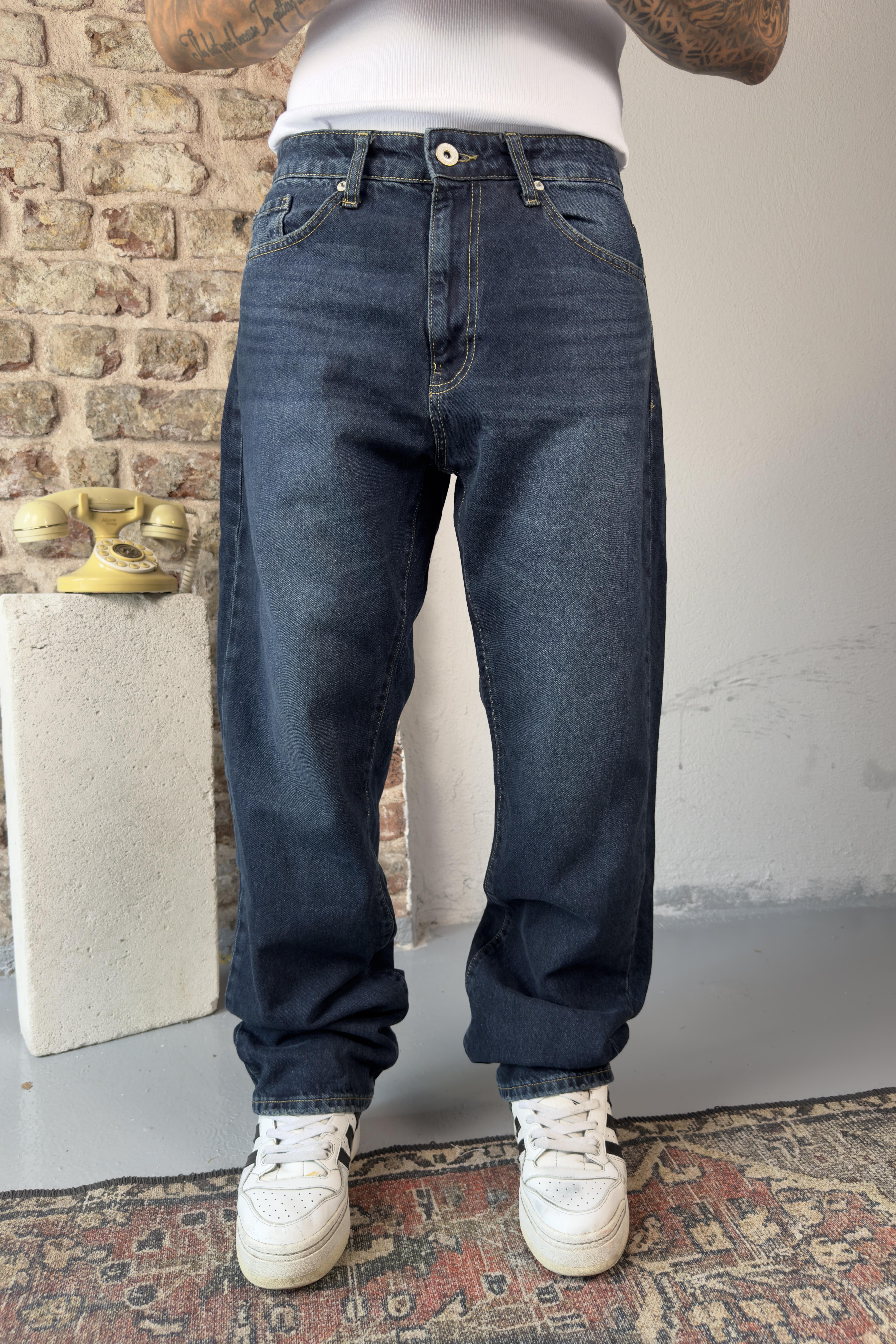 Eskitme efektli baggy jean