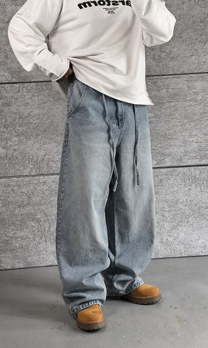 Ice Washed Baggy Pantolon