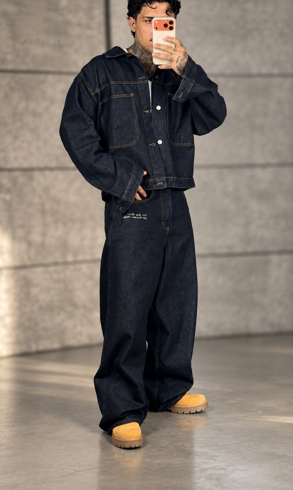 İndigo Denim Boxy Takım