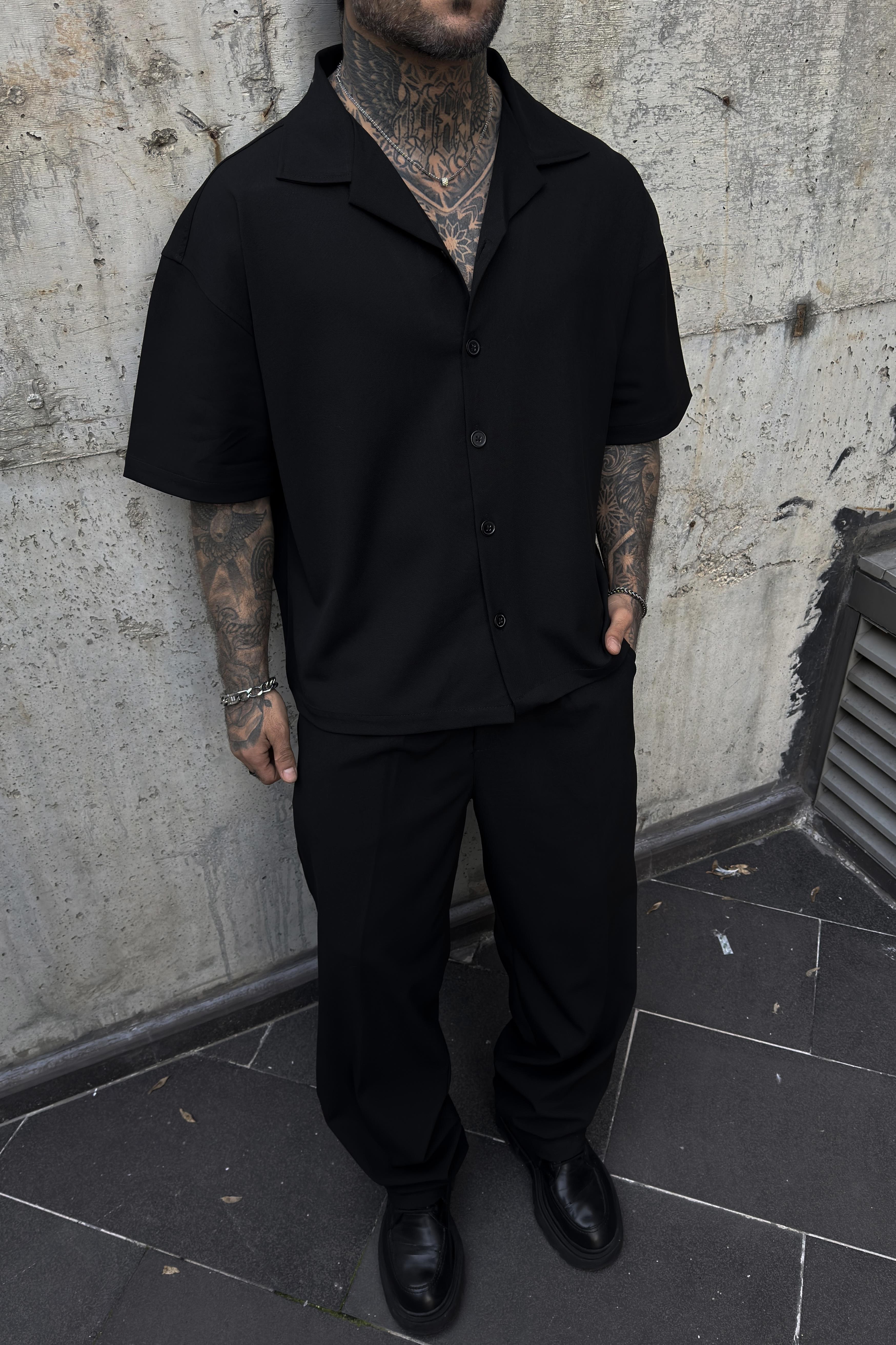 Micro gabardin oversize takım