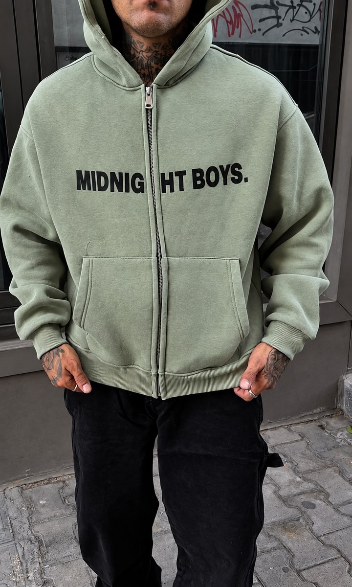 Midnight Oversize Zip Hoodie