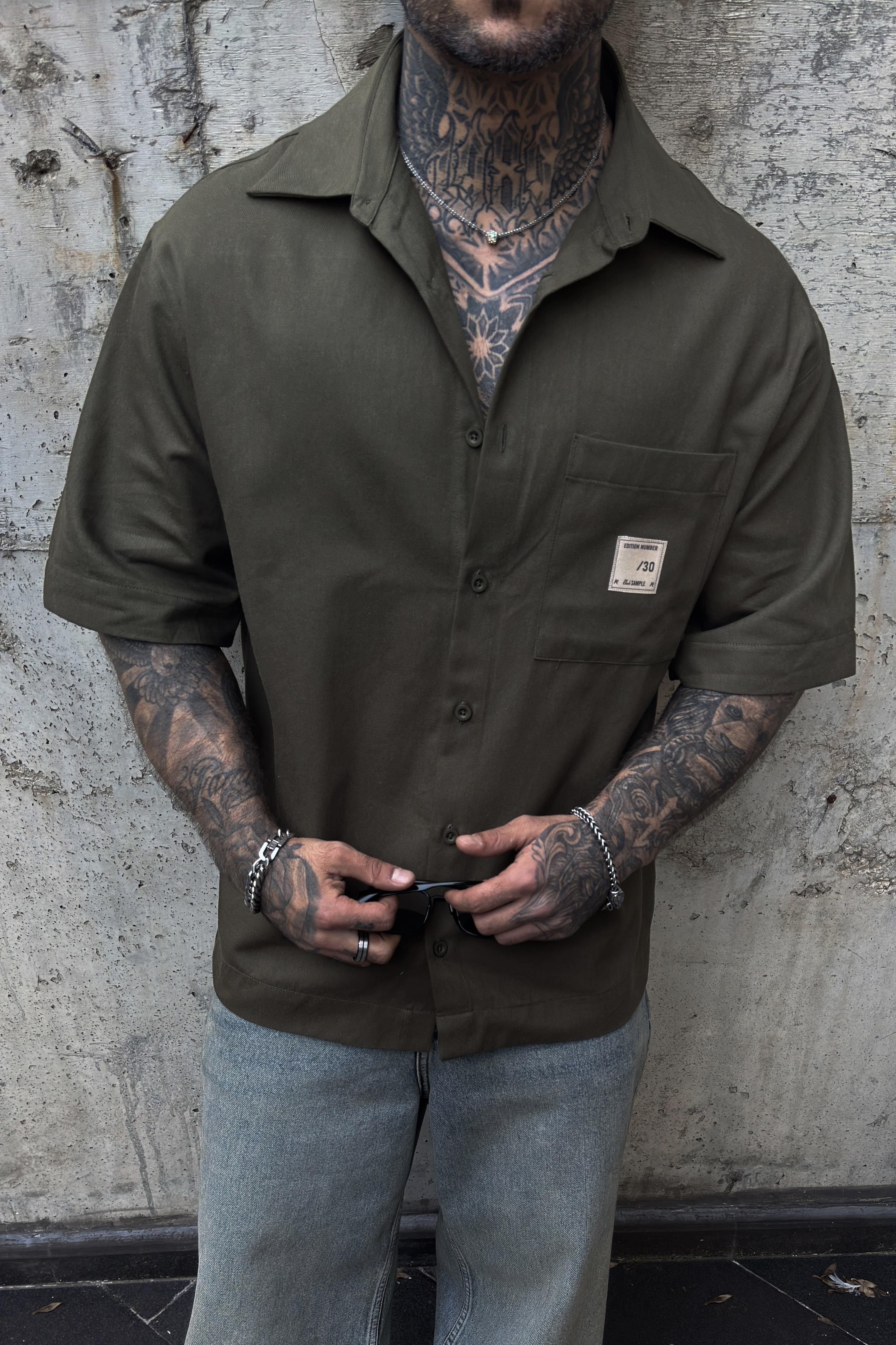 Nomad olive haki oversize gömlek