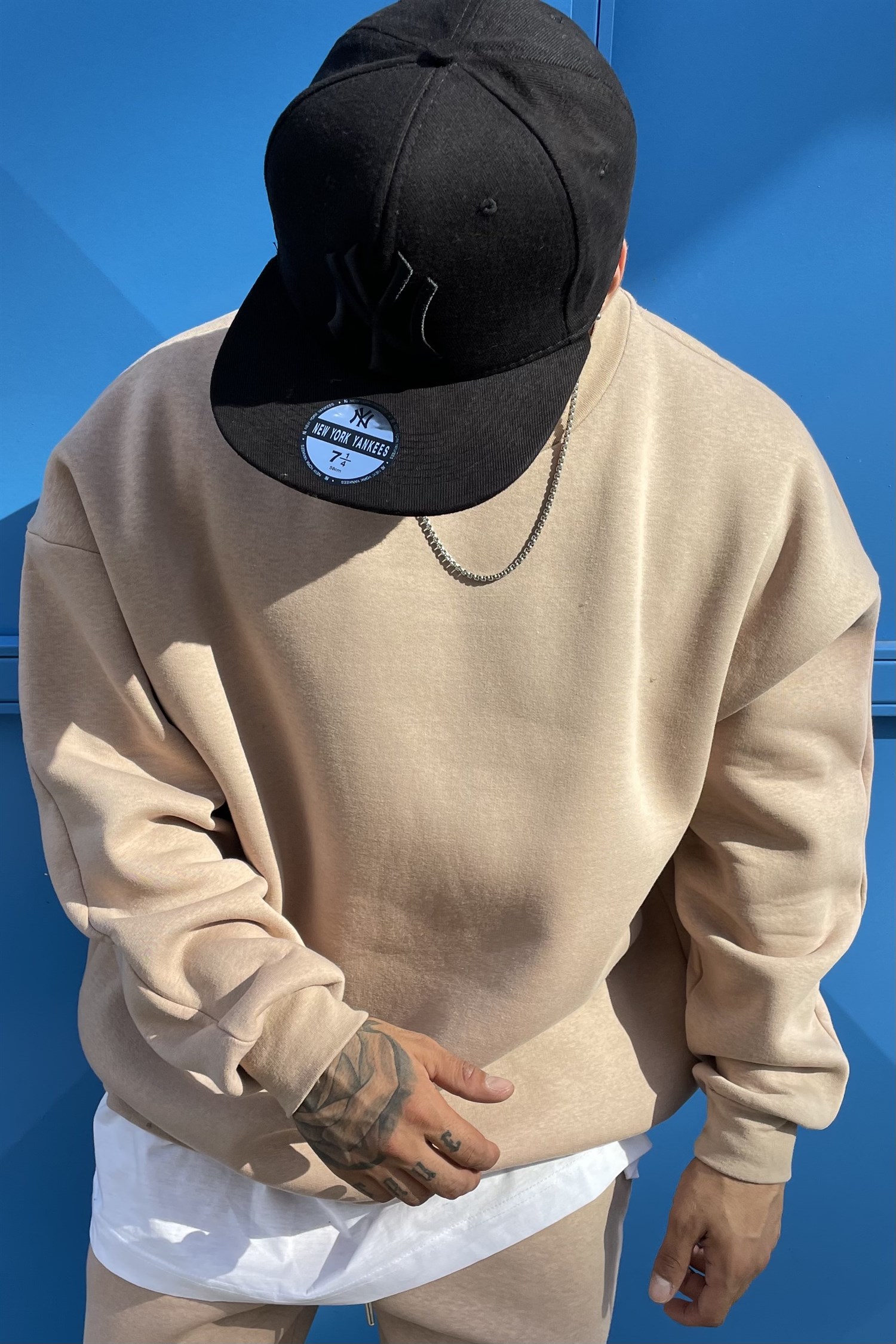 Oversize basic icebeige hoodie