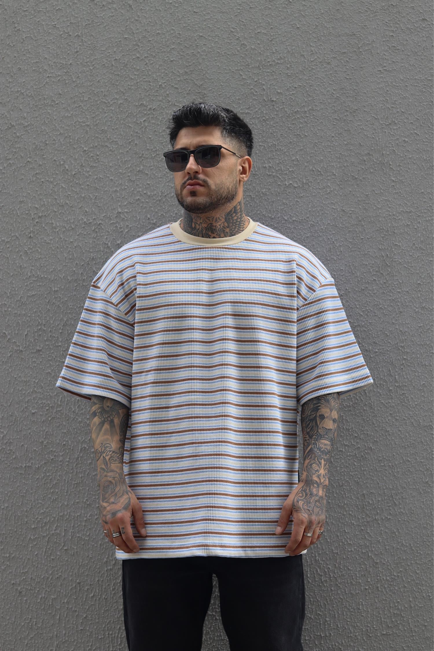 Oversize dokuma detay tshirt