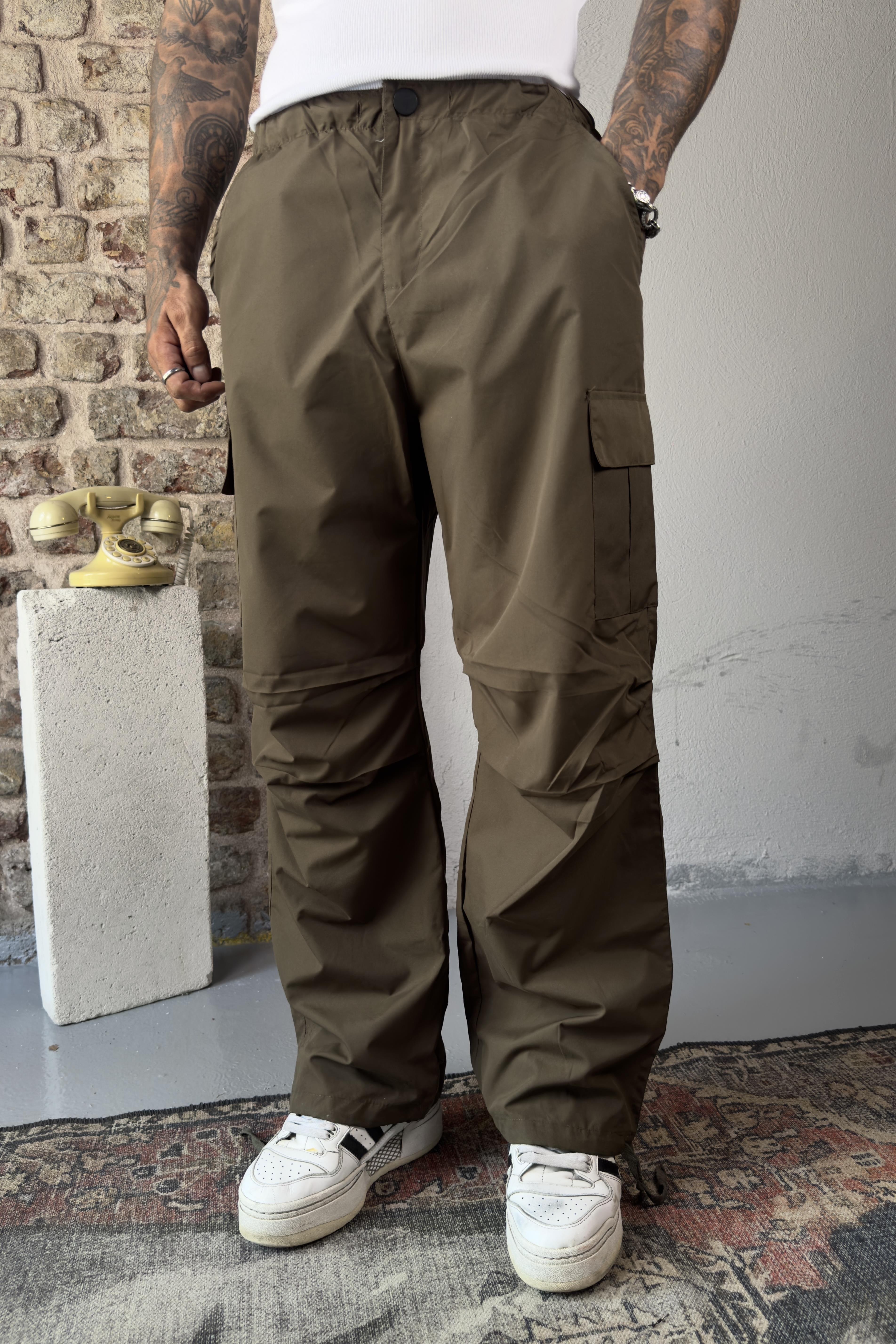 Paraşüt haki baggy pantolon