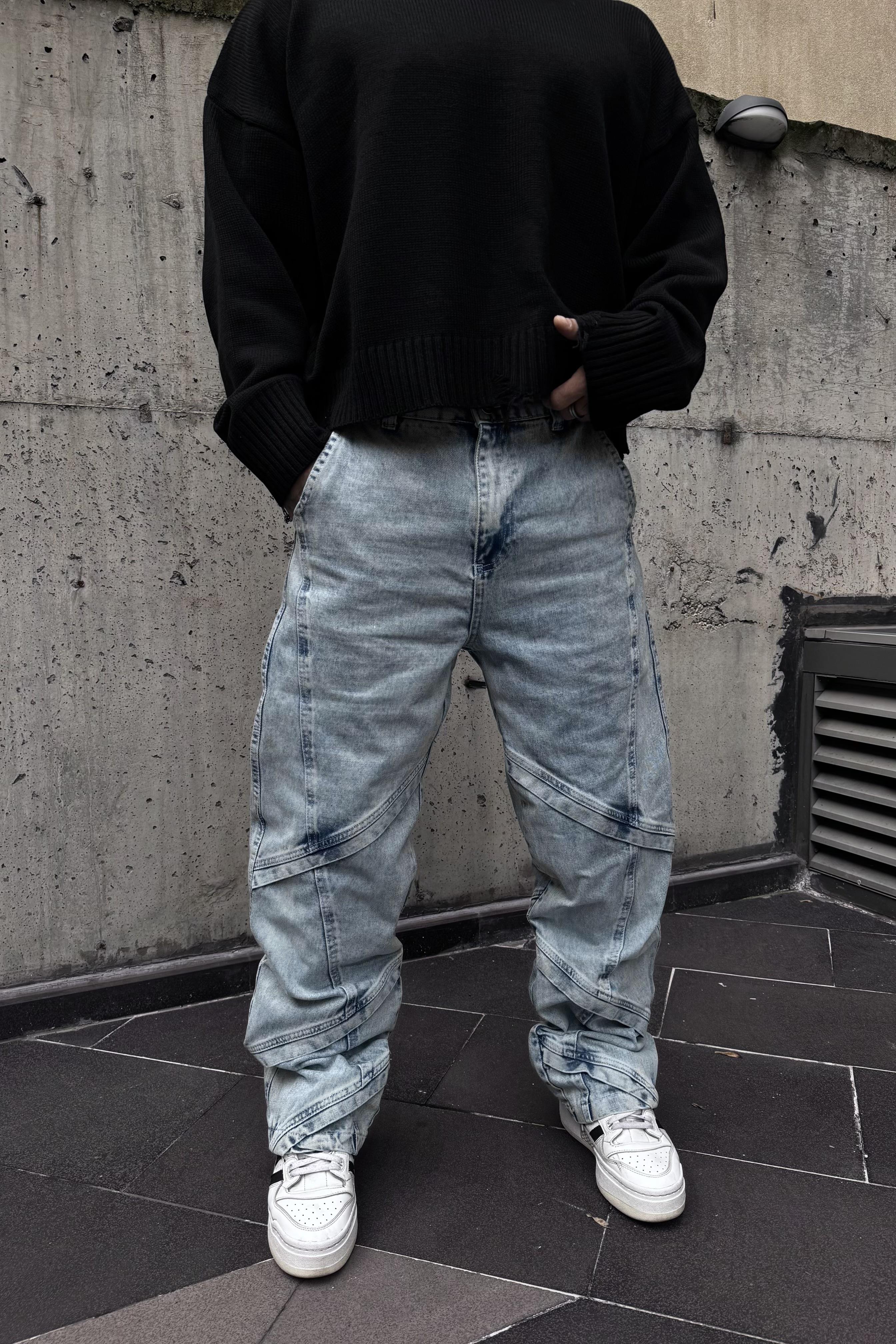 Pieced baggy pantolon