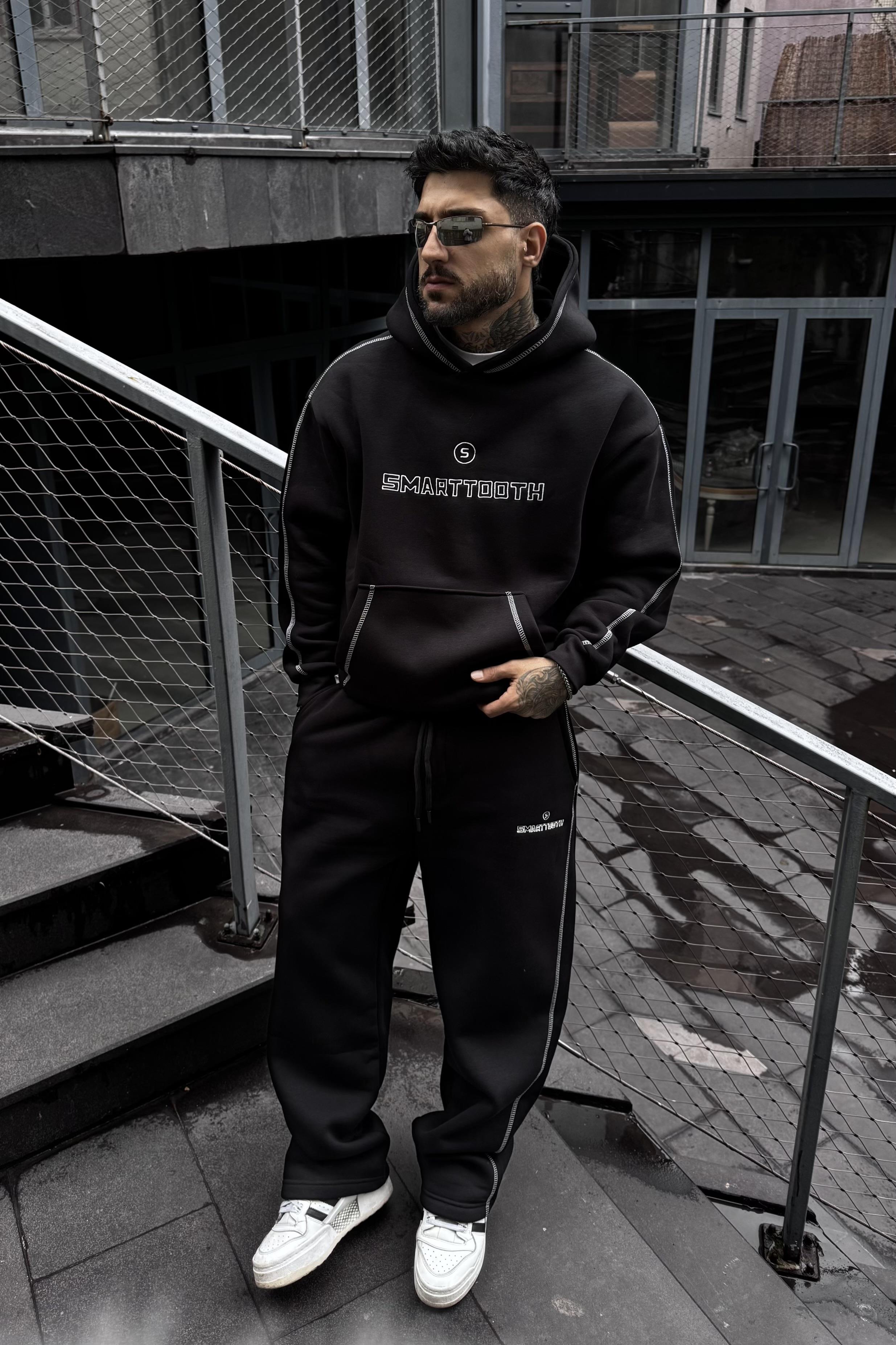 Smarttooth oversize siyah takım