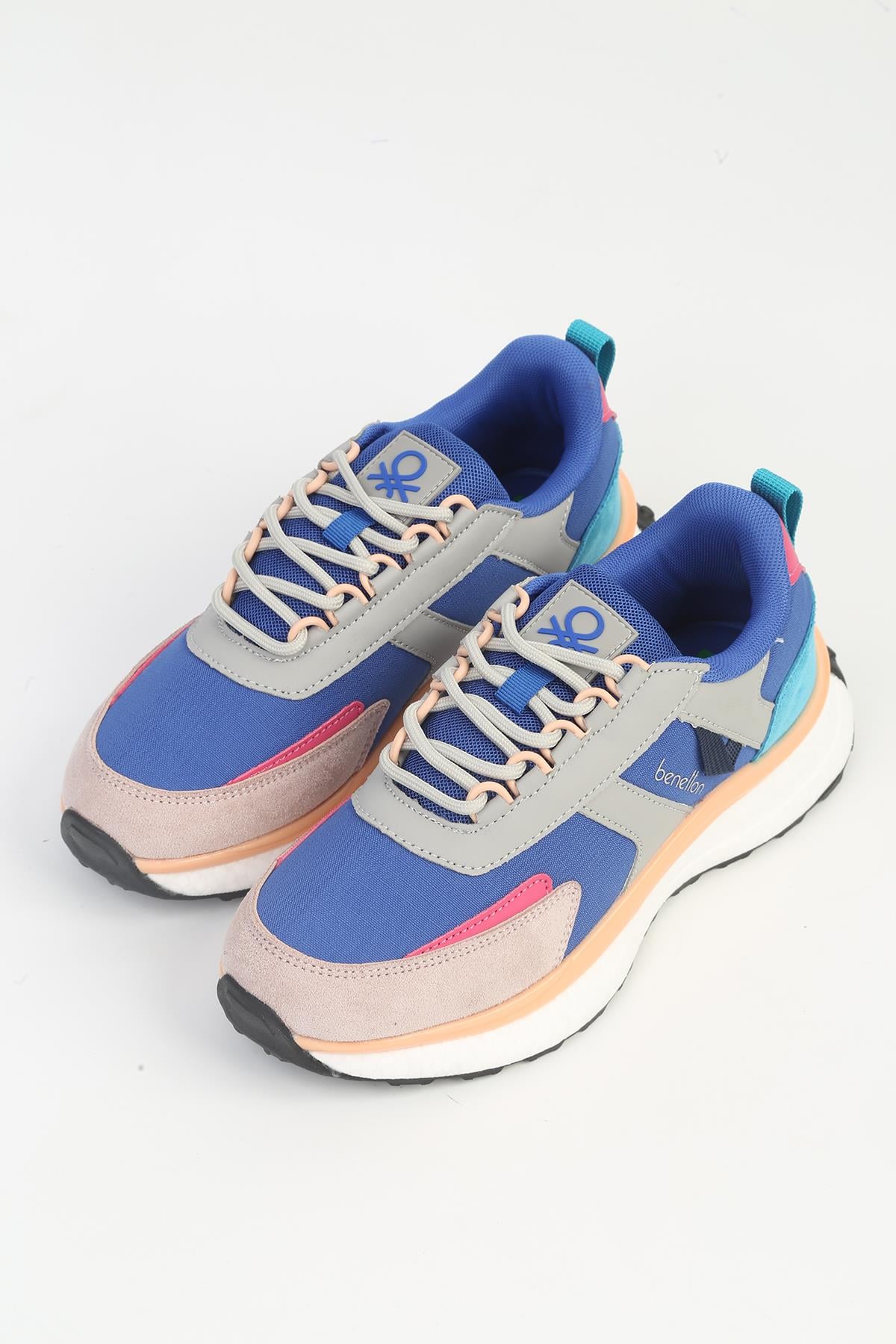 Benetton Kadın Sax Mavi Kalın Taban Günlük Spor Sneaker Ayakkabı