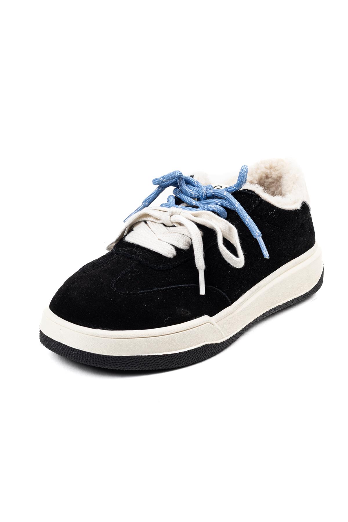 Kadın İthal Sneaker Siyah Ortopedik Tabanlı Günlük Spor Ayakkabı