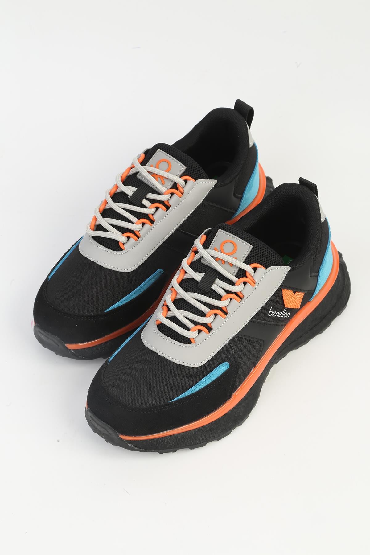 Benetton Kadın Siyah Kalın Taban Günlük Spor Sneaker Ayakkabı