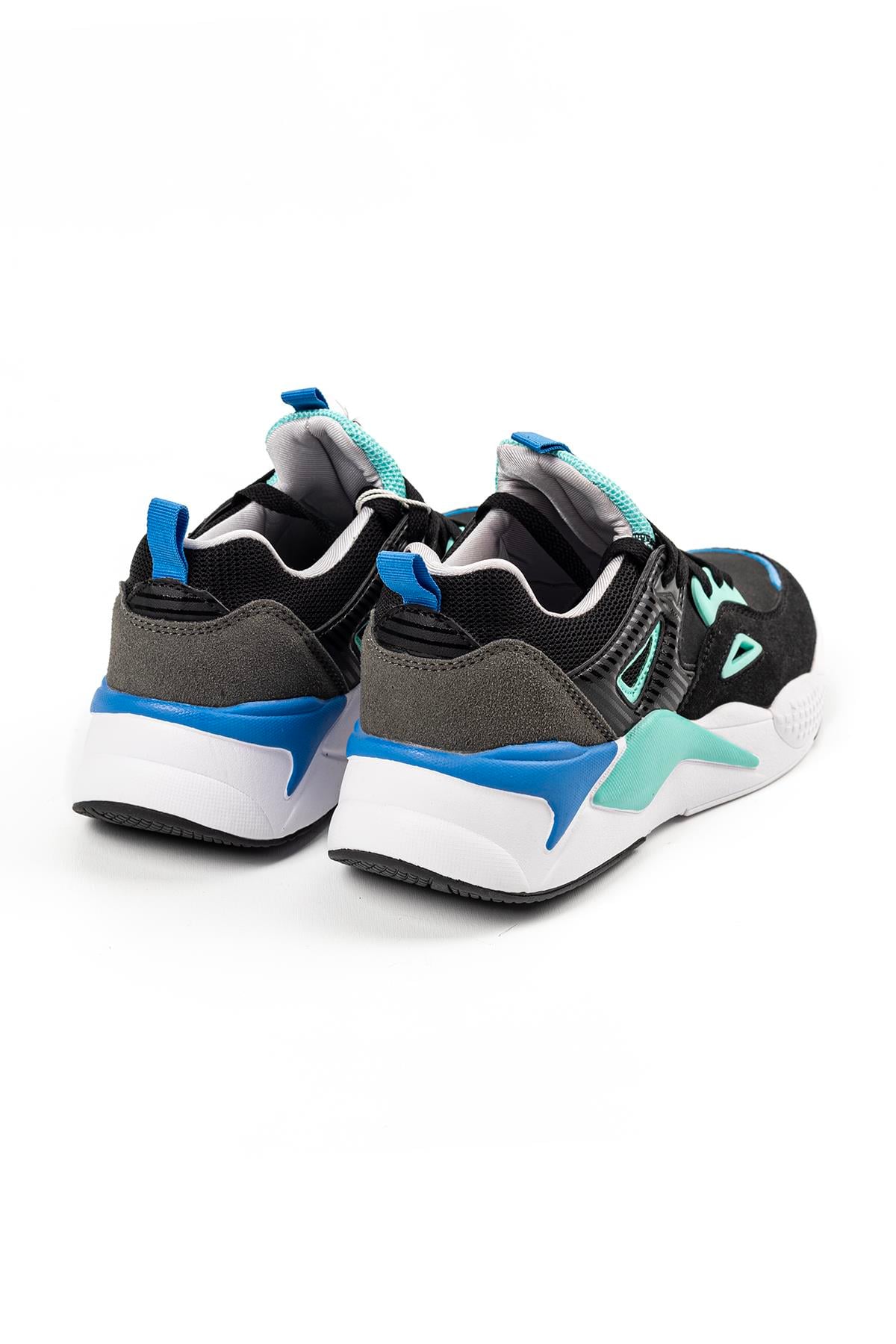 Benetton Kadın Siyah Turkuaz Kalın Taban Günlük Spor Sneaker Ayakkabı